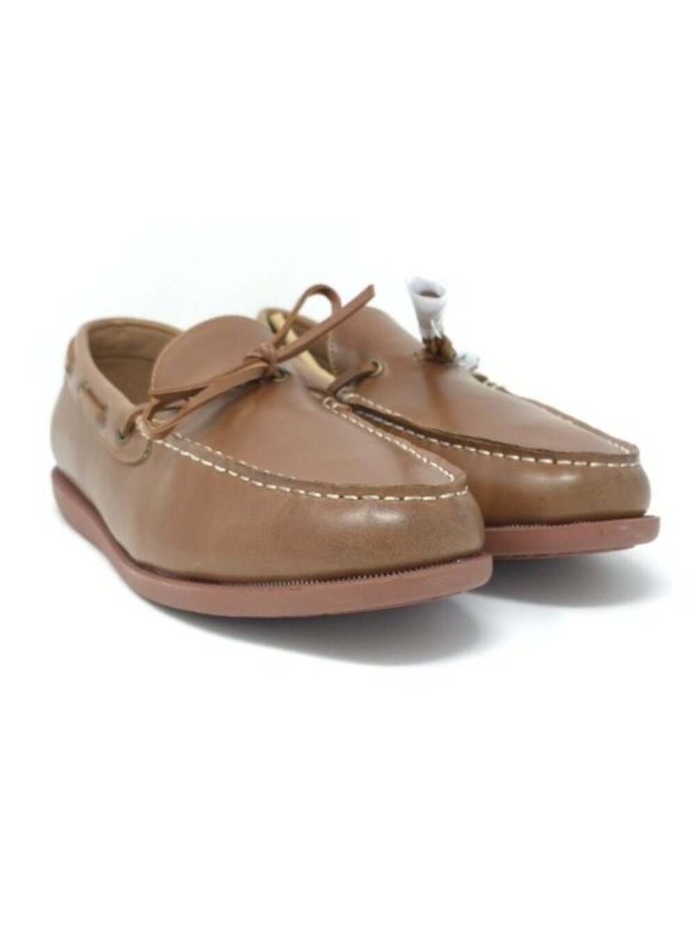 New Club Room Sean Cognac Leather Boat Shoes Slip-On Men’s 9M - Picture 2 of 10